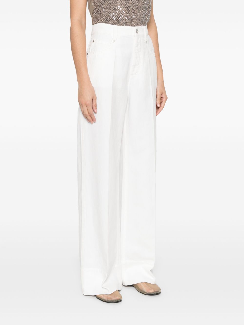 Brunello Cucinelli Trousers Beige Cotton