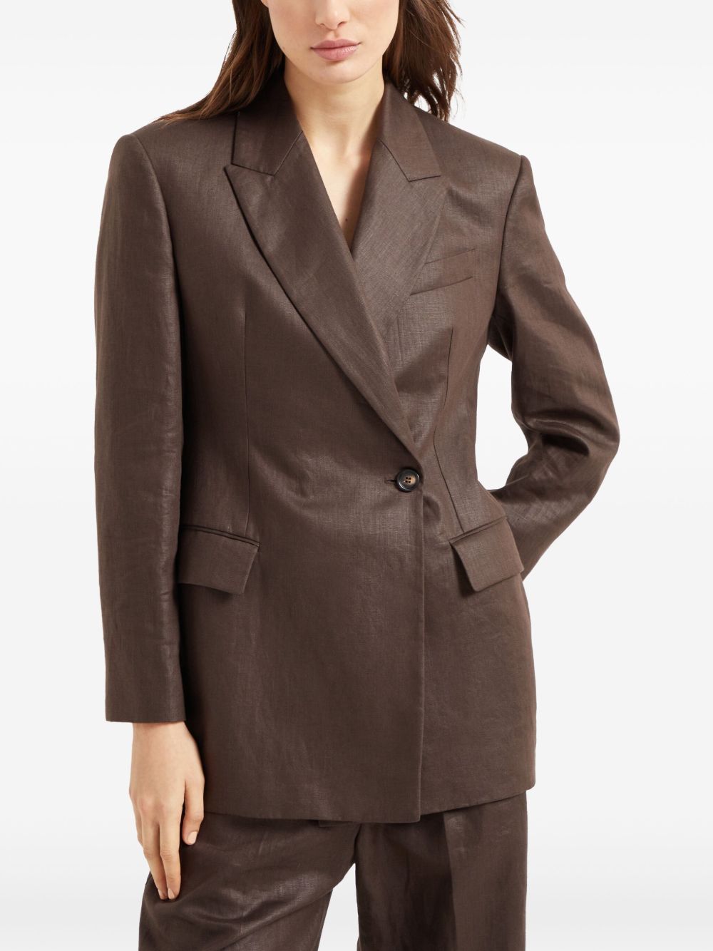 Brunello Cucinelli Jackets Marrone Scuro Outer: Eco Linen