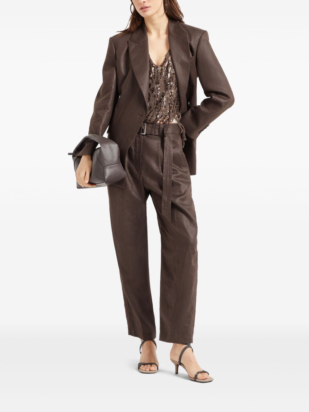 Brunello Cucinelli Jackets Marrone Scuro Outer: Eco Linen