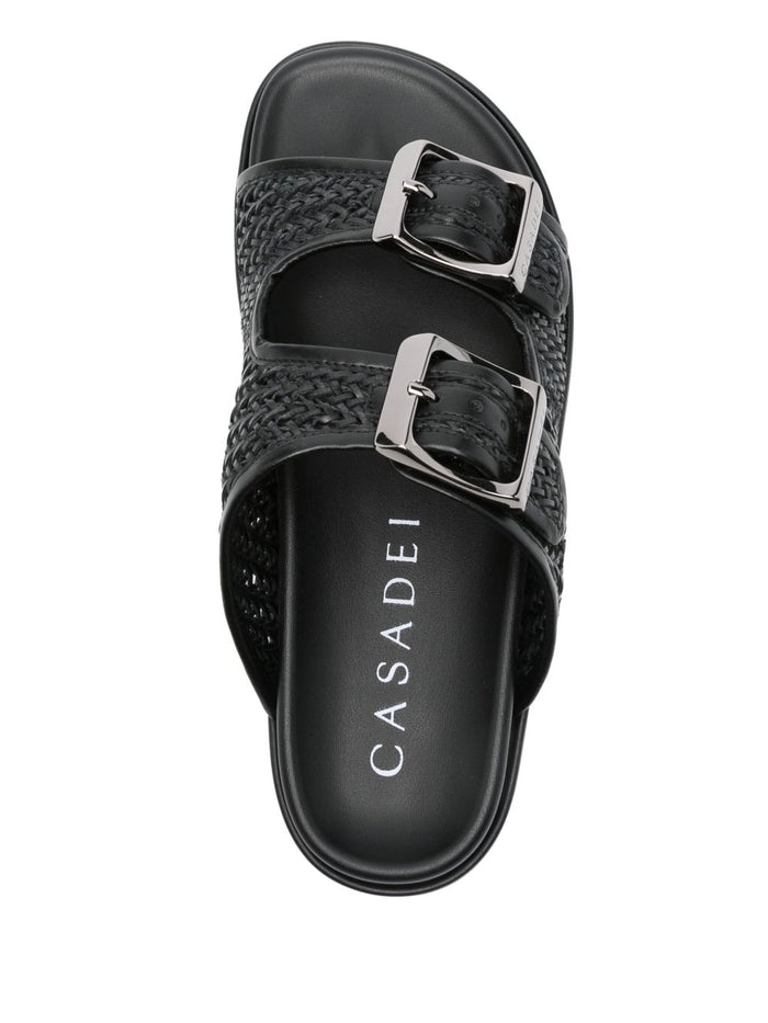 Casadei Sandals Black Polyurethane