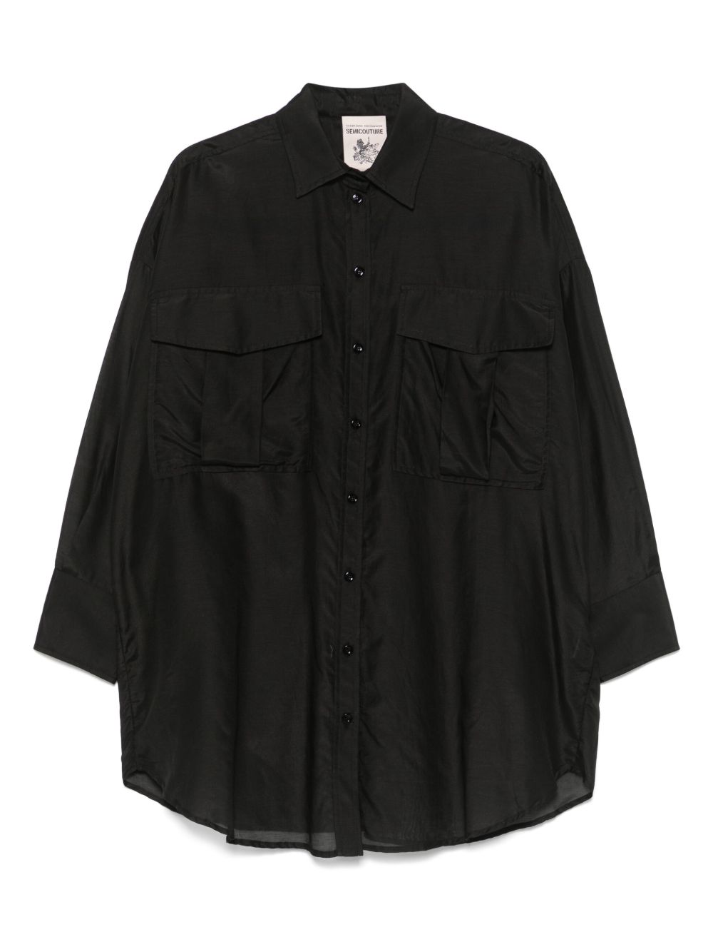 Semicouture Shirts Black Cotton Silk