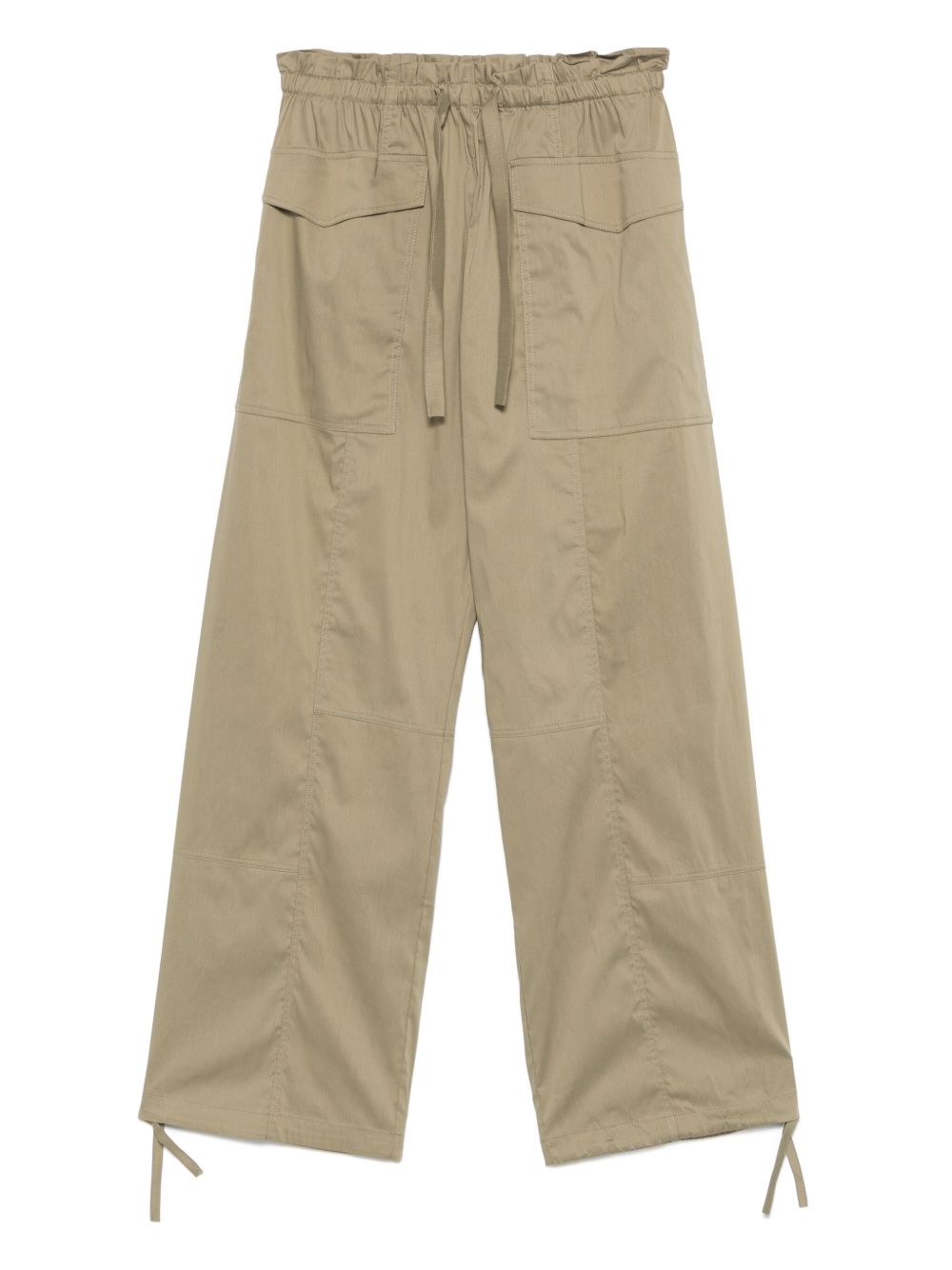 Semicouture Trousers Beige Cotton Polyamide Elastane