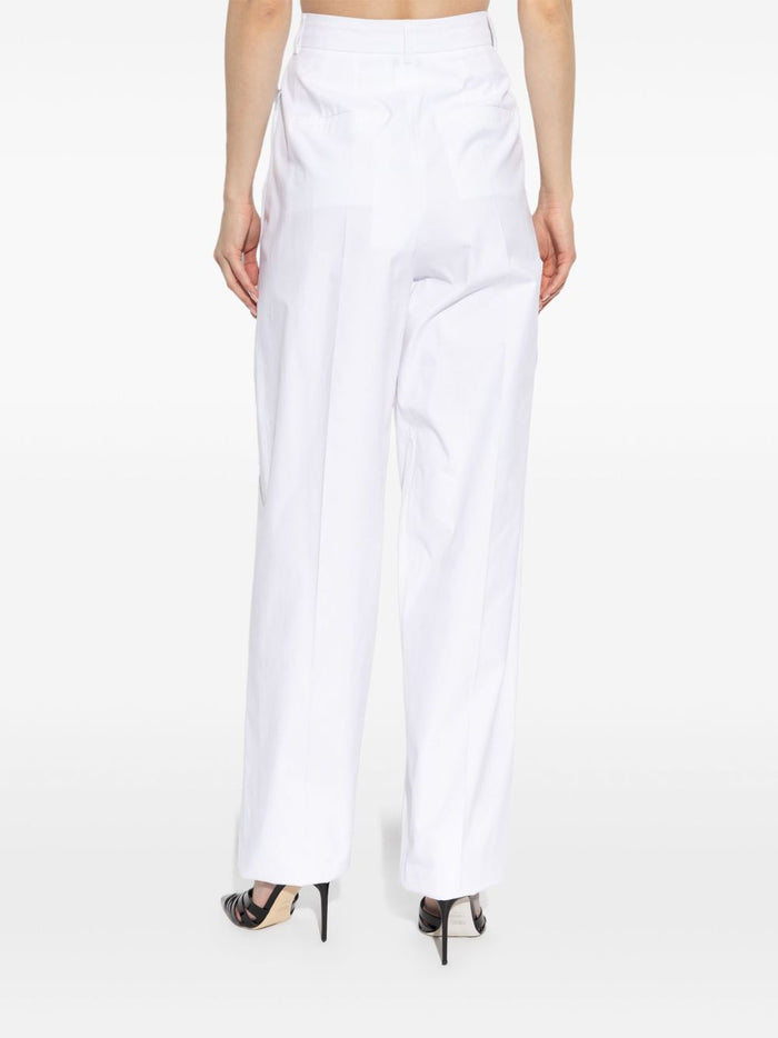SportMax Trousers White Cotton