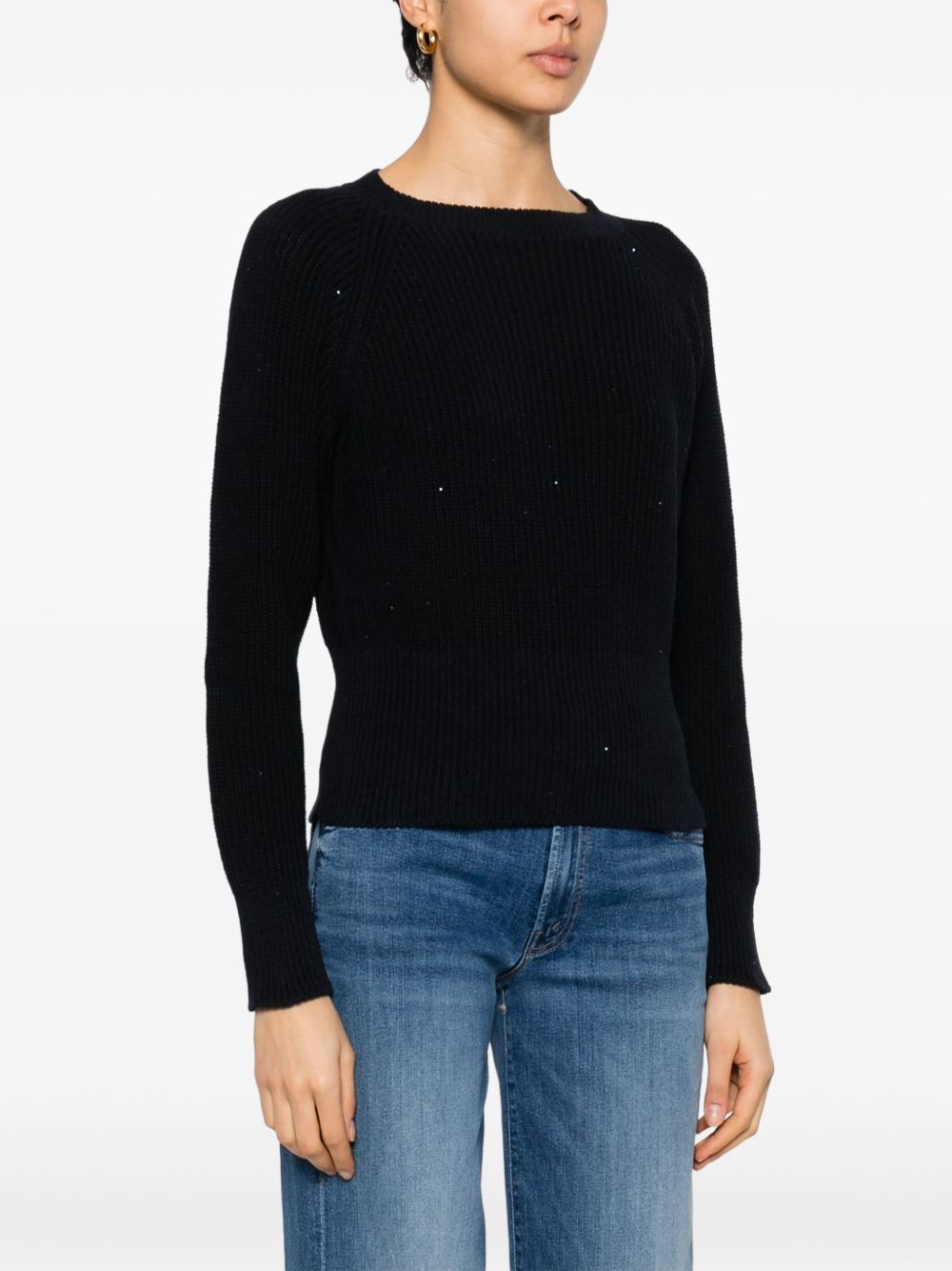 Fabiana Filippi Sweaters Blue Cotton Linen Polyester