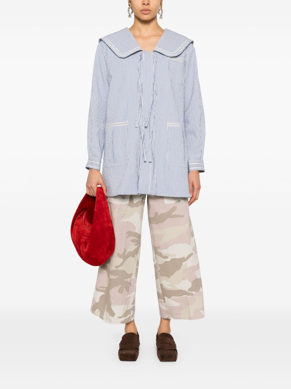 White Sand Trousers Brown Cotton