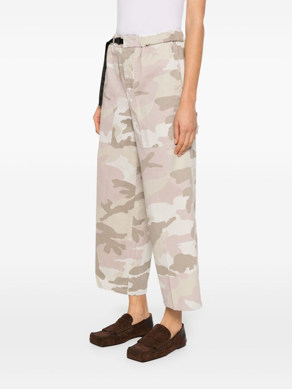 White Sand Trousers Brown Cotton