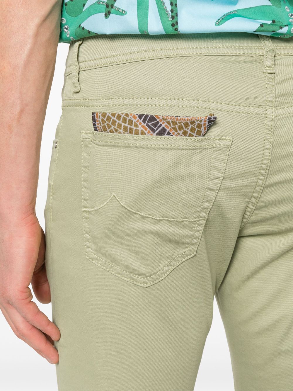 Jacob Cohen Jeans Green Cotton Lyocell Elastane