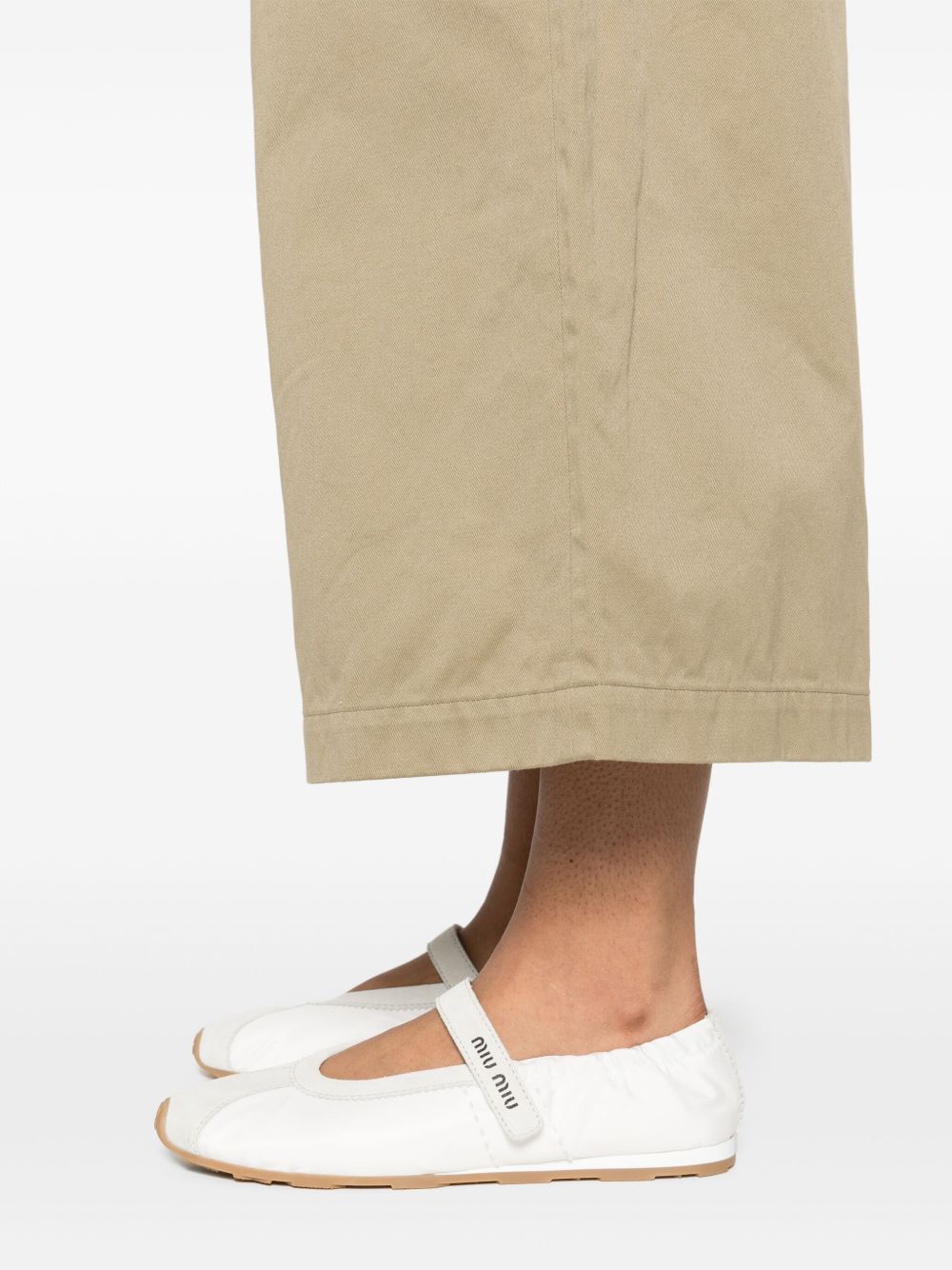 Comme Trousers Kaki Cotton