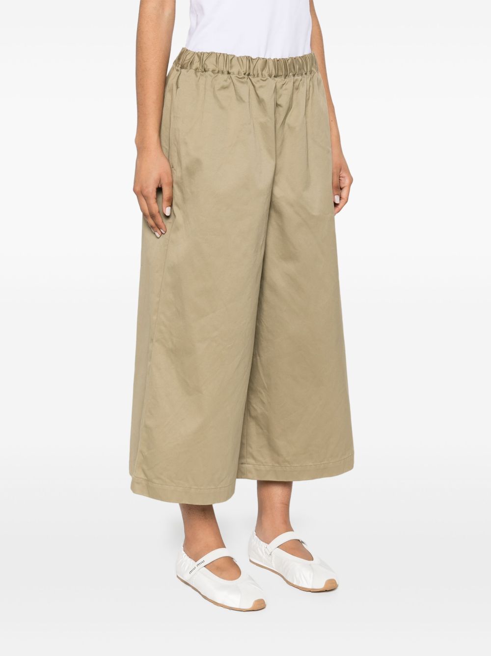 Comme Trousers Kaki Cotton