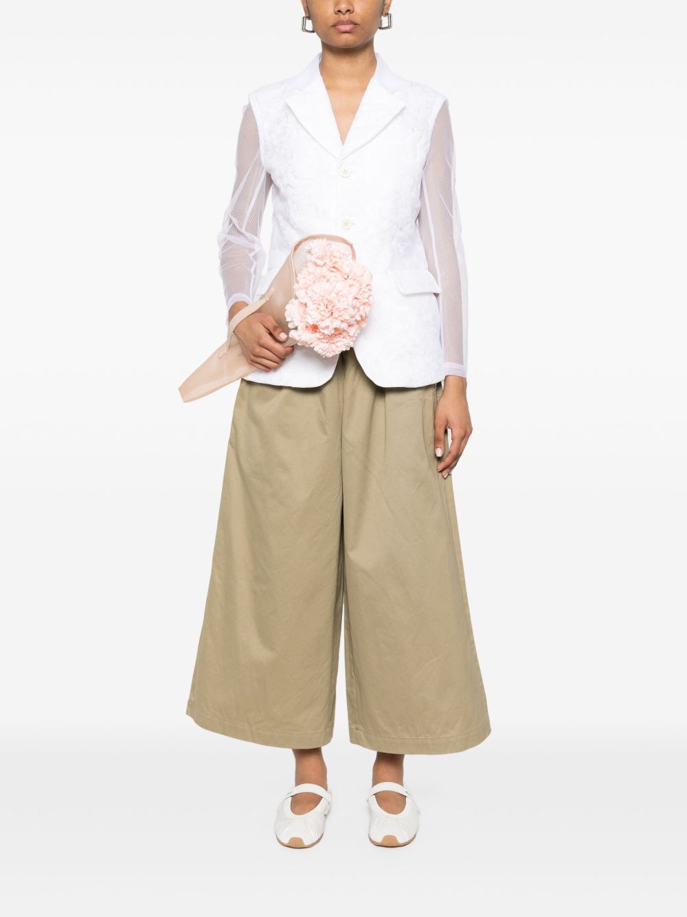 Comme Trousers Kaki Cotton