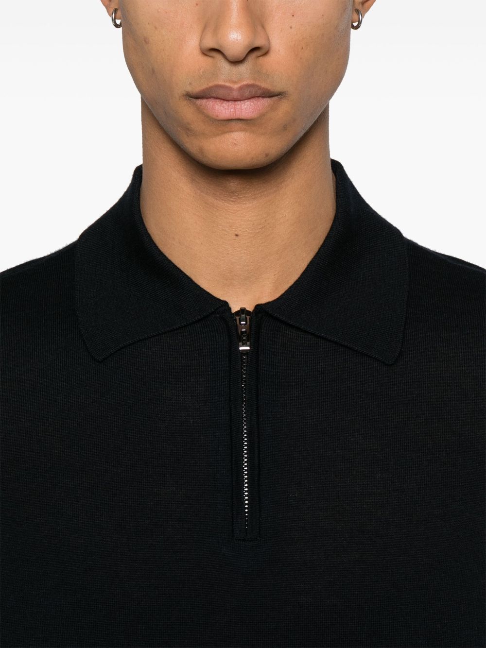 Emporio Armani Capsule T-Shirts And Polos Blu Virgin Wool