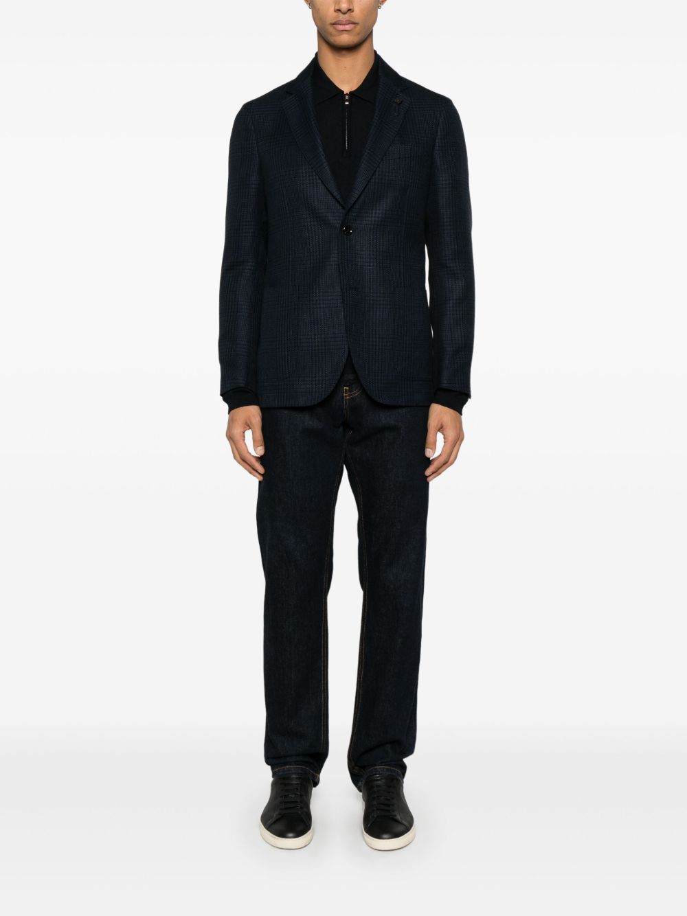 Emporio Armani Capsule T-Shirts And Polos Blu Virgin Wool