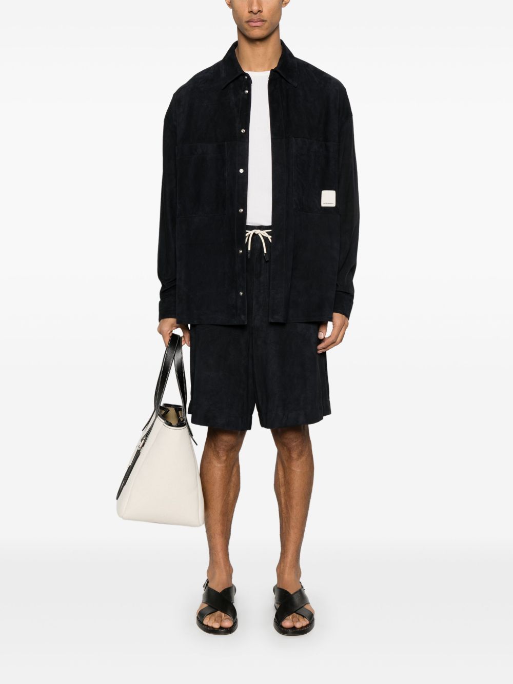 Emporio Armani Shorts Nero Goat Skin