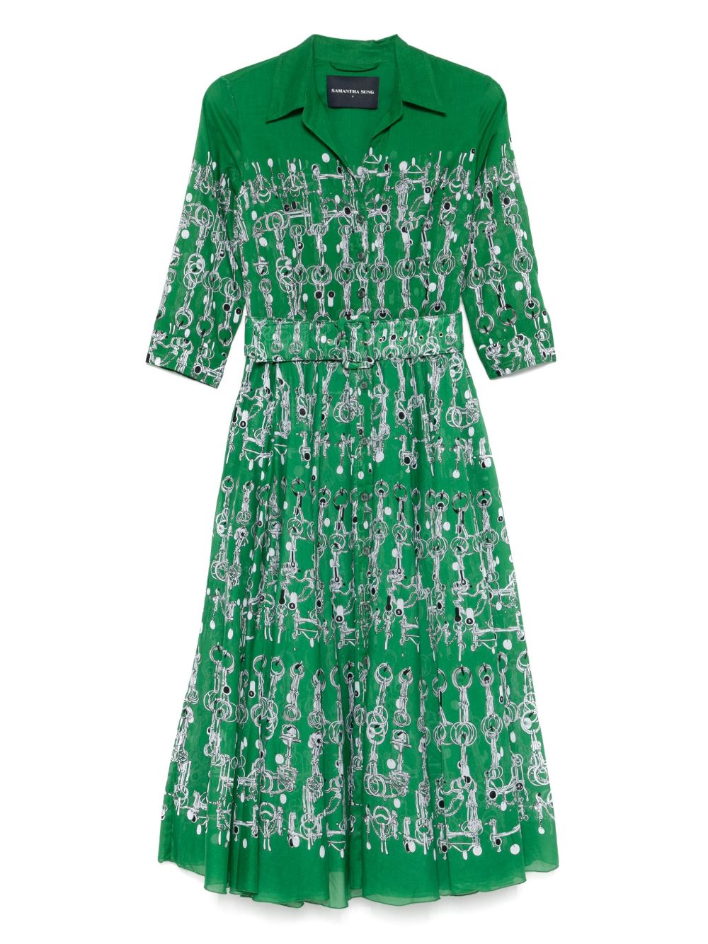Samantha Sung Dresses Green Cotton