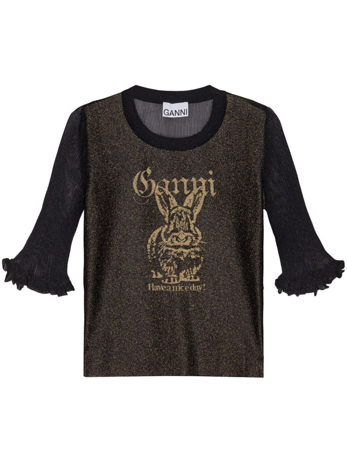 GANNI Sweaters Black Fabric