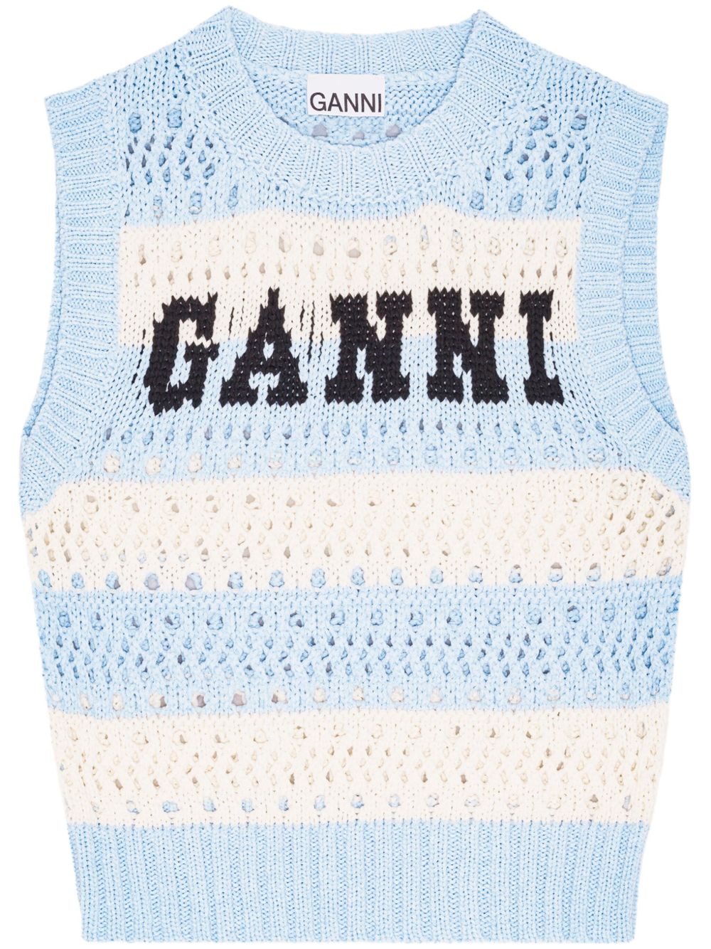 Ganni Sweaters Clear Blue Fabric