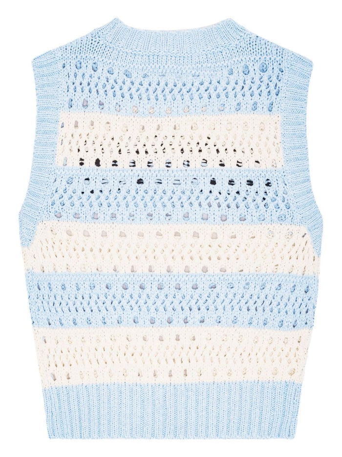 Ganni Sweaters Clear Blue Fabric