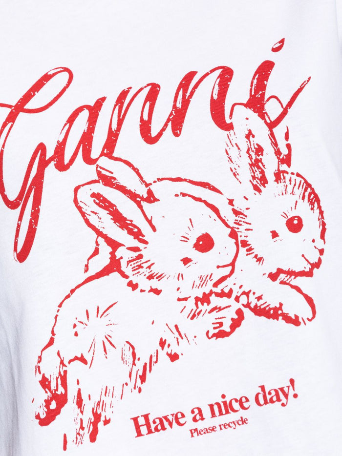 Ganni T-Shirts And Polos White Cotton