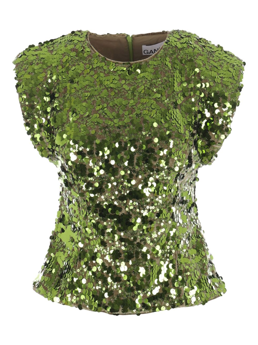 Ganni Top Green Fabric
