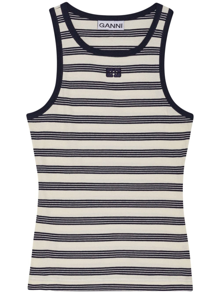 Ganni Top Blue Fabric