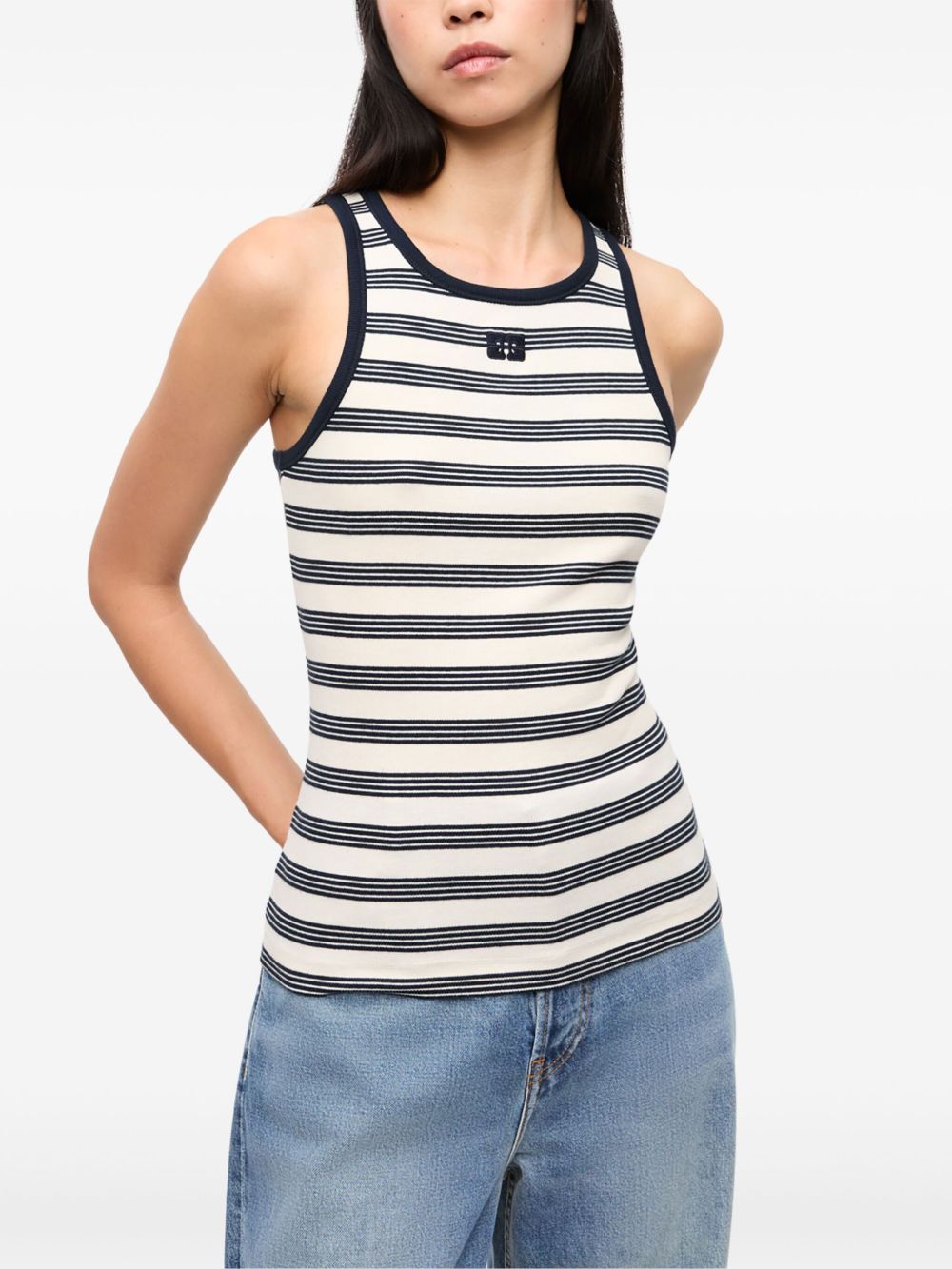 Ganni Top Blue Fabric