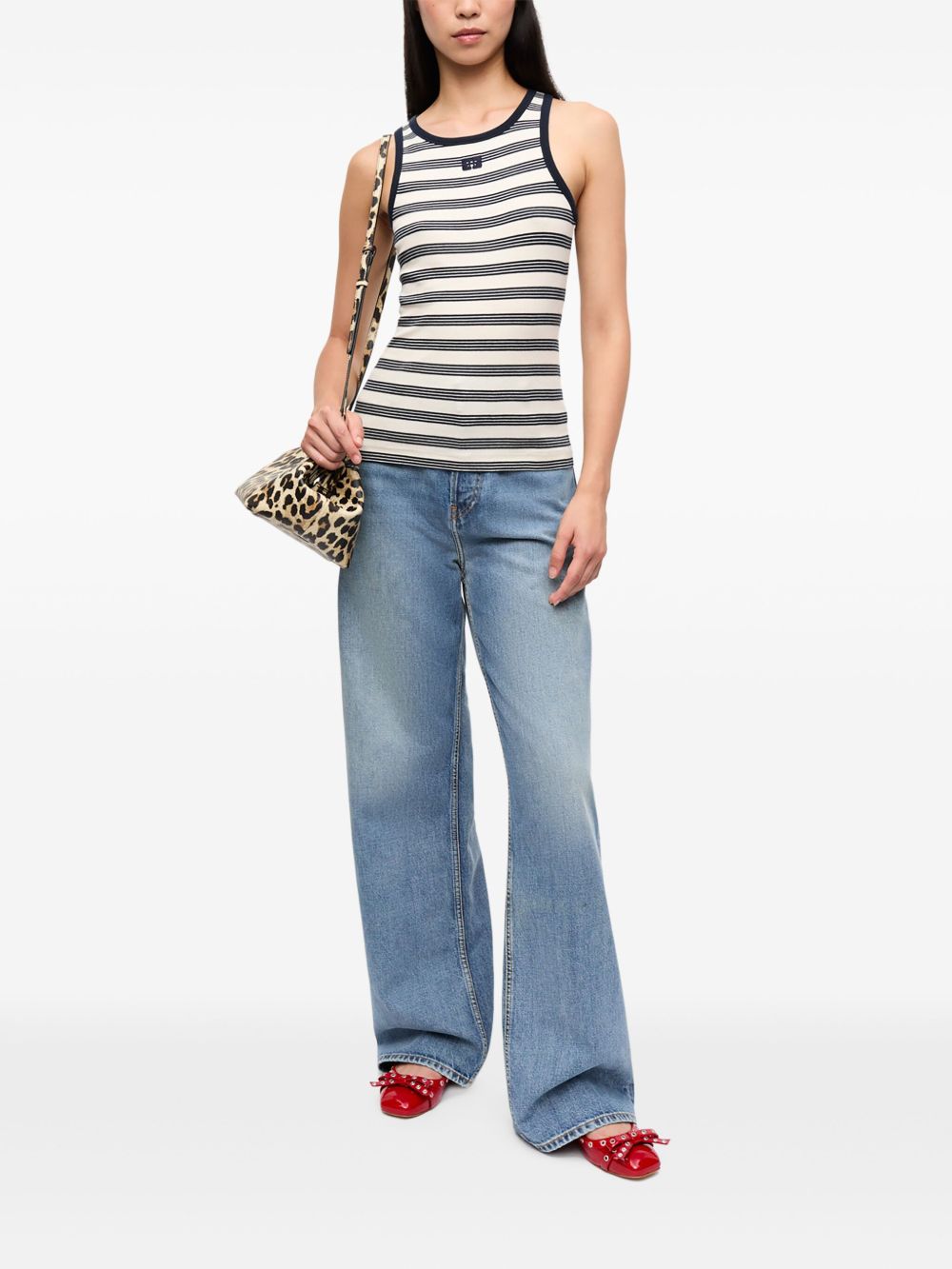 Ganni Top Blue Fabric