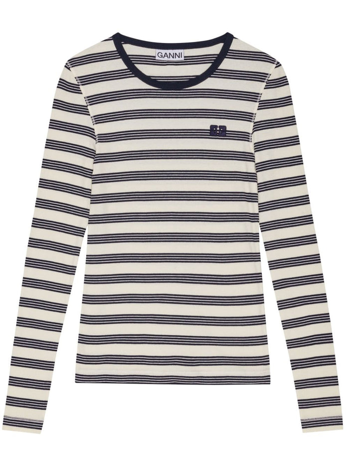 Ganni T-Shirts And Polos Blue Other->fabric100.0 %