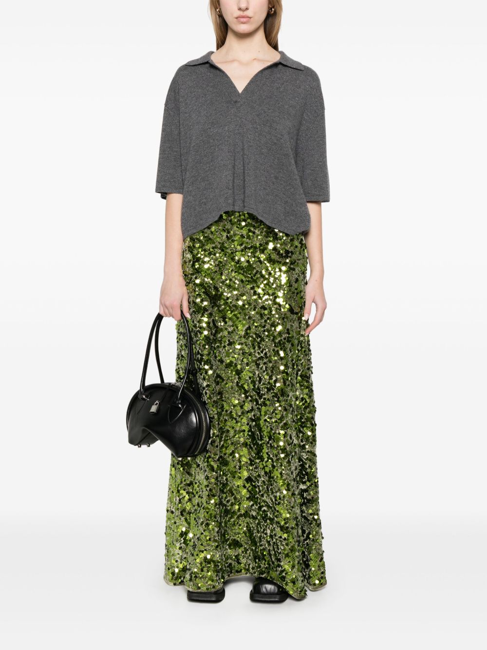 Ganni Skirts Green Outer: Recycled Polyester