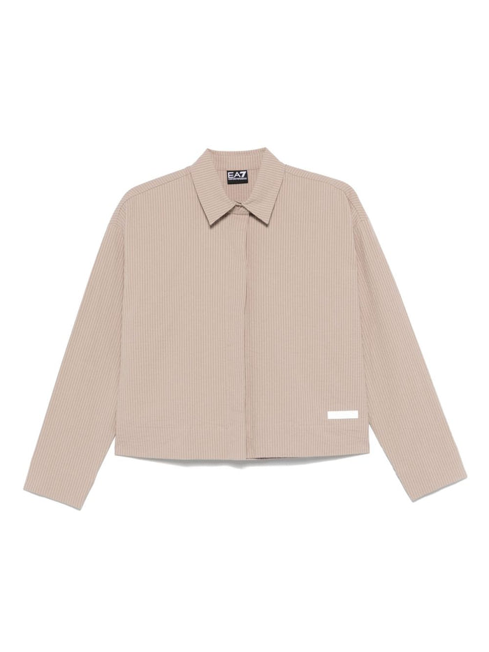 Ea7 Shirts Beige Cotton Elastane