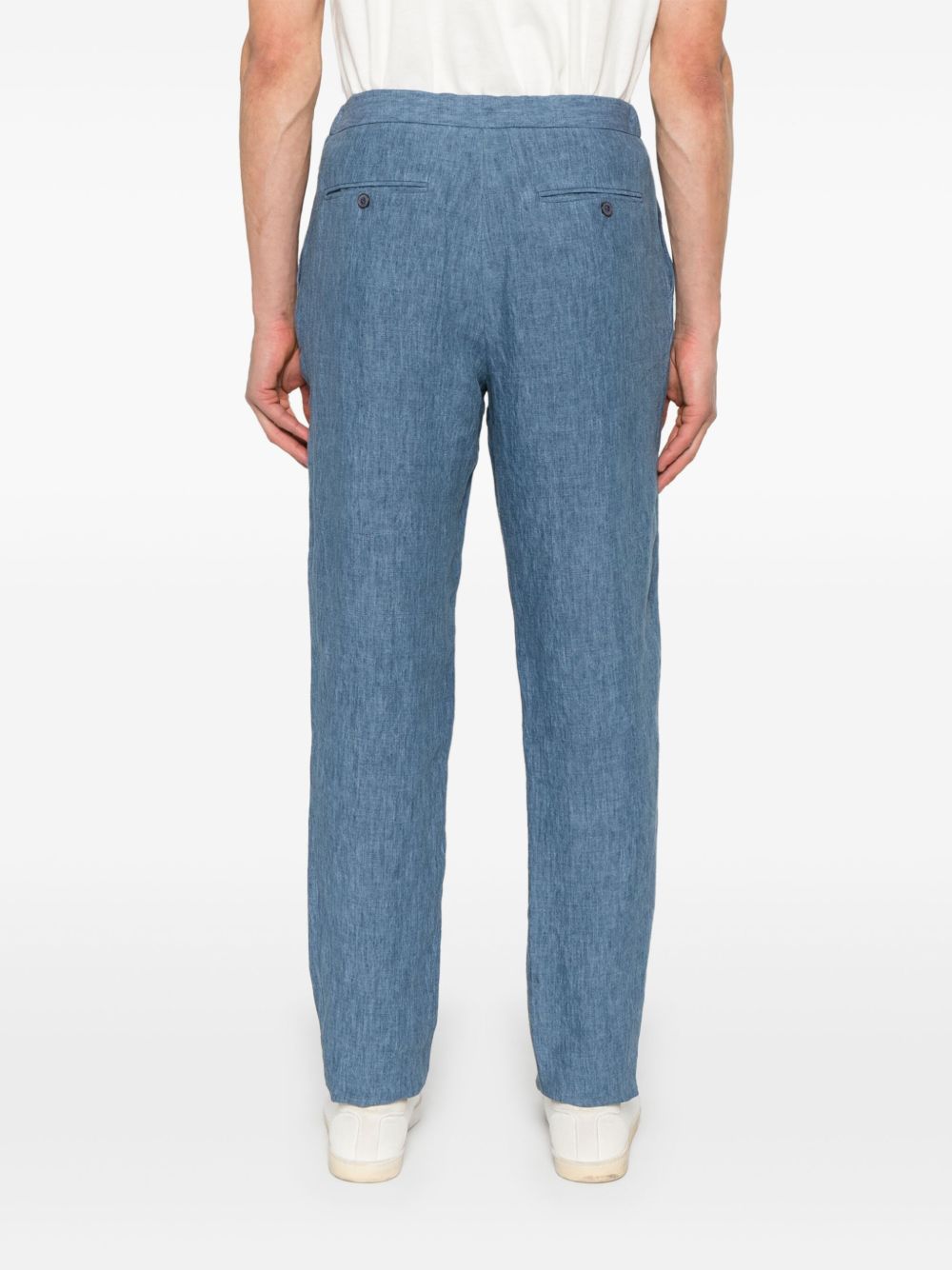 Emporio Armani Trousers Azzurro Linen