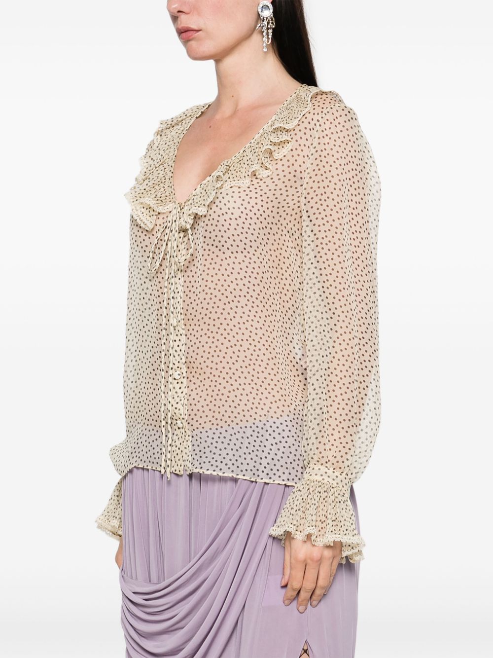 Valentino Shirts Beige Silk