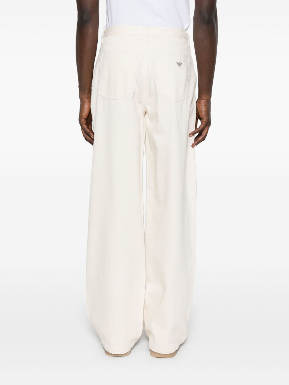 Emporio Armani Capsule Trousers Bianco Cotton Polyamide