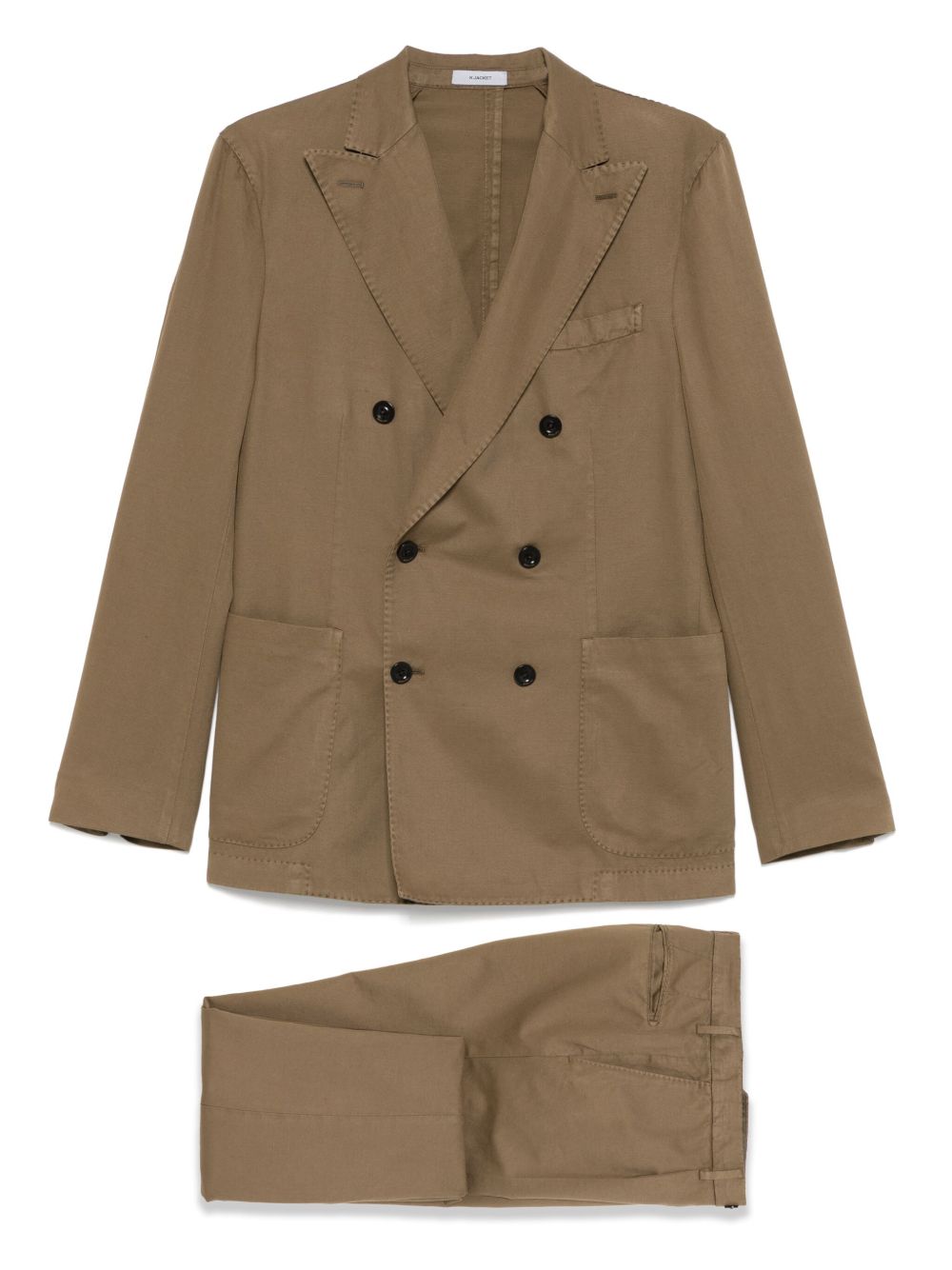 Boglioli Suit Marrone Chiaro Cotton Linen Elastane