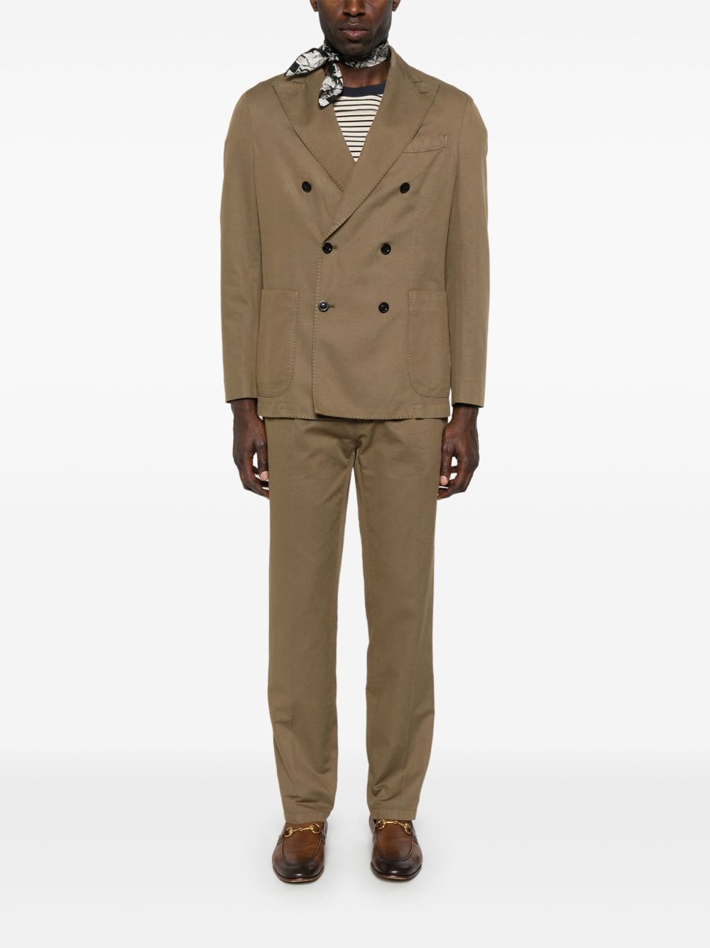 Boglioli Suit Marrone Chiaro Cotton Linen Elastane