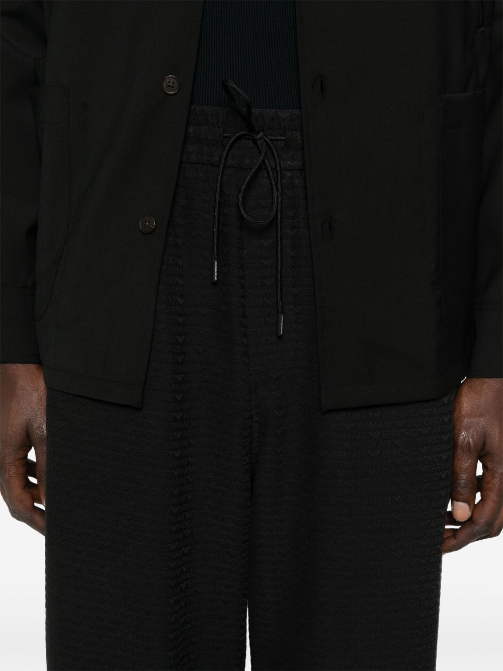Emporio Armani Trousers Nero Lyocell Cotton Elastane