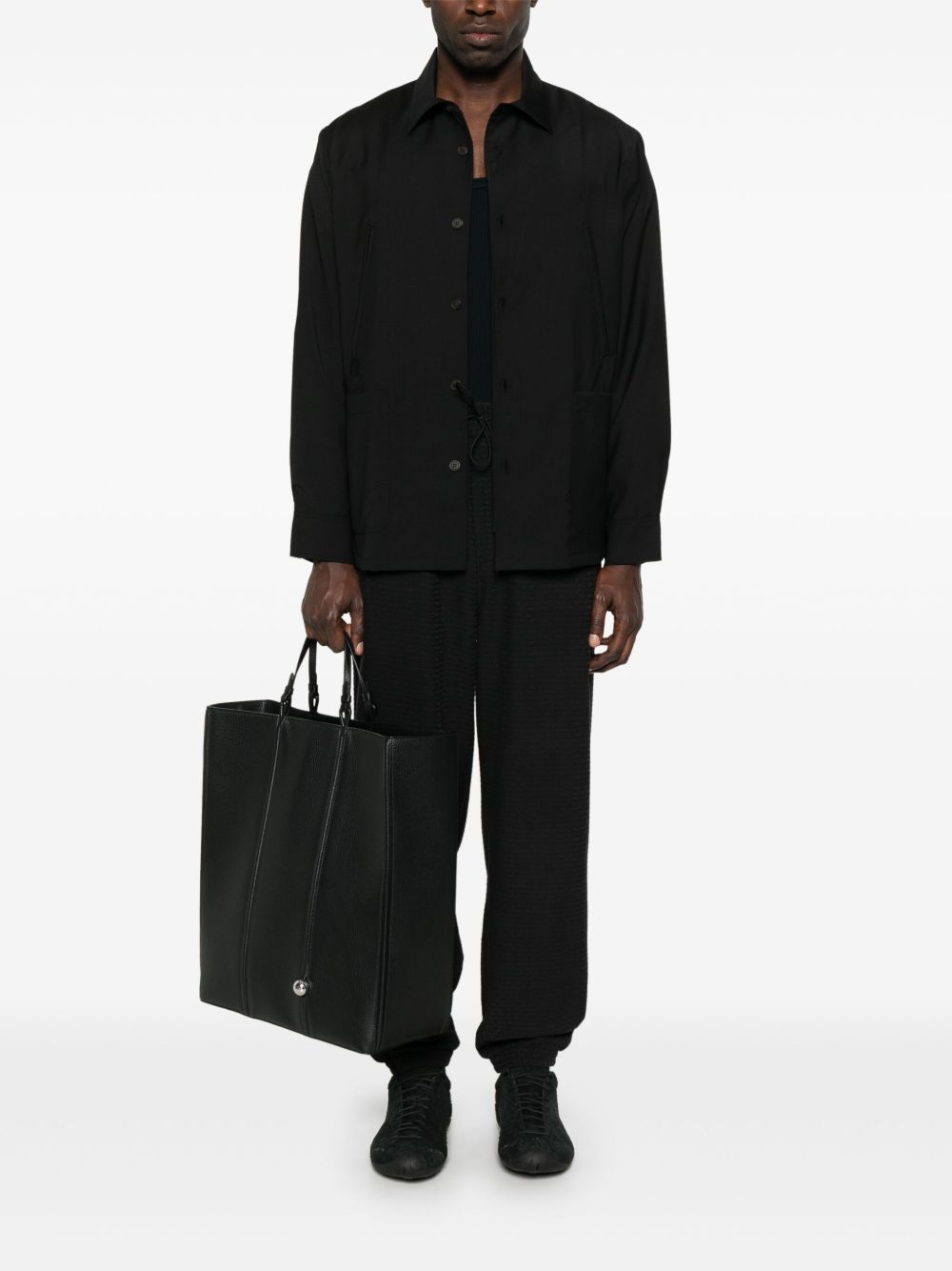 Emporio Armani Trousers Nero Lyocell Cotton Elastane