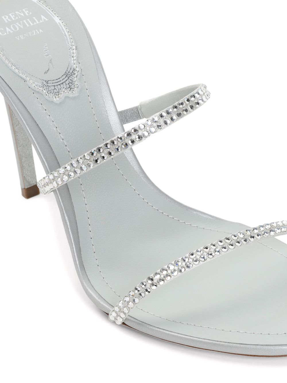 Rene Caovilla Sandals Silver Calf Leather