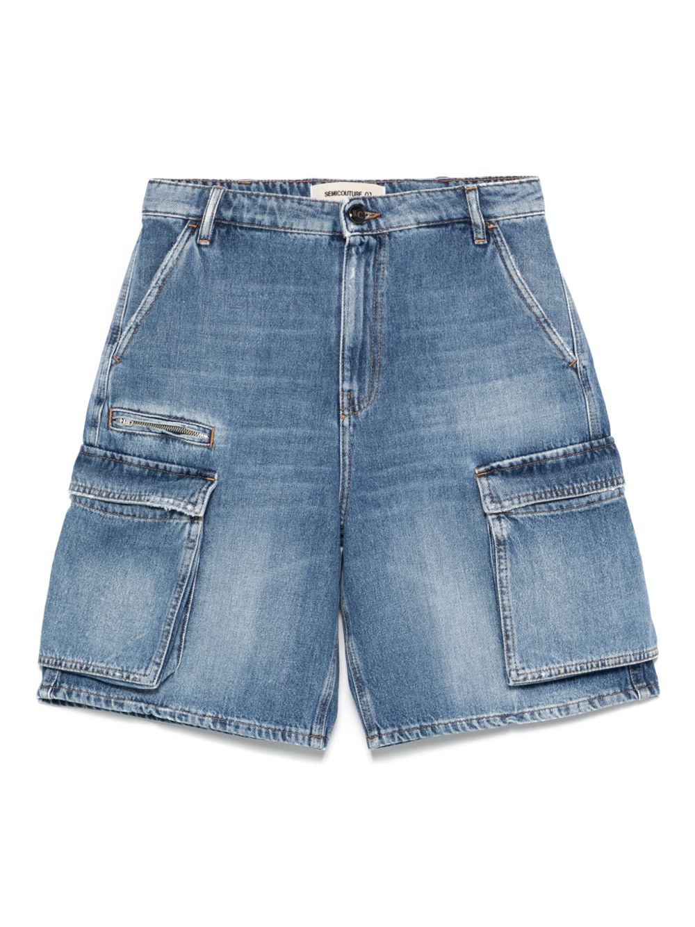 Semicouture Shorts Clear Blue Cotton