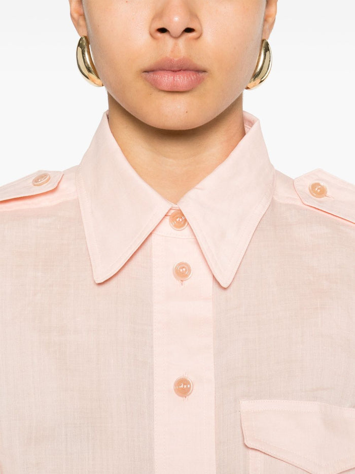 Zimmermann Shirts Pink Ramie