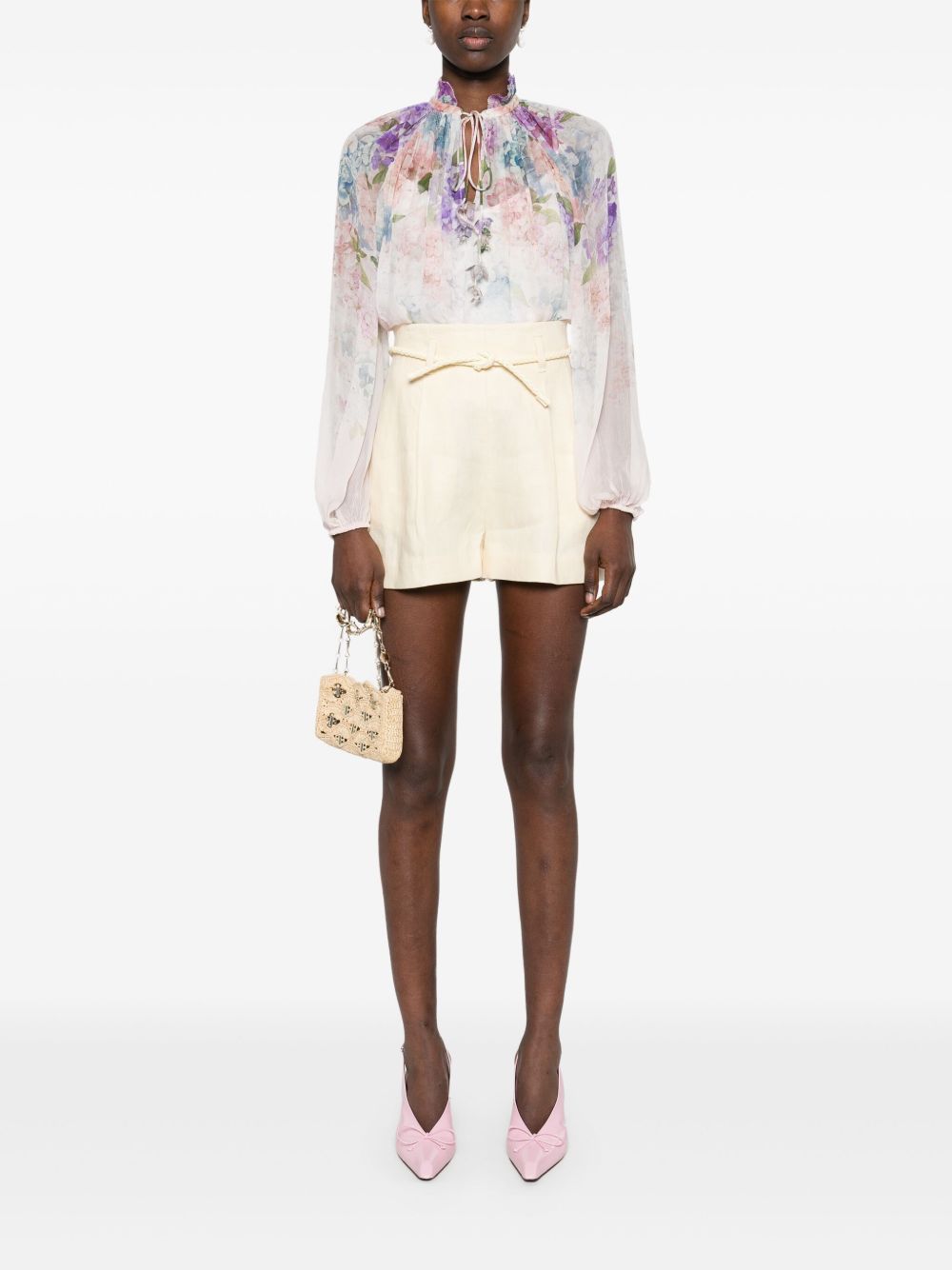 Zimmermann Shorts Yellow Linen/flax
