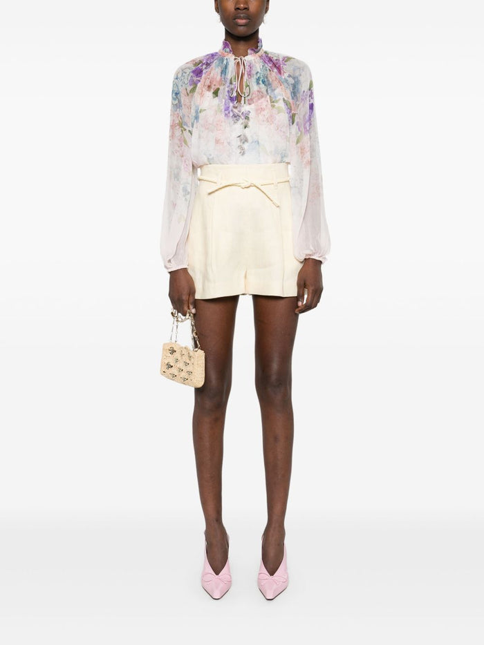 Zimmermann Shorts Yellow Linen/flax