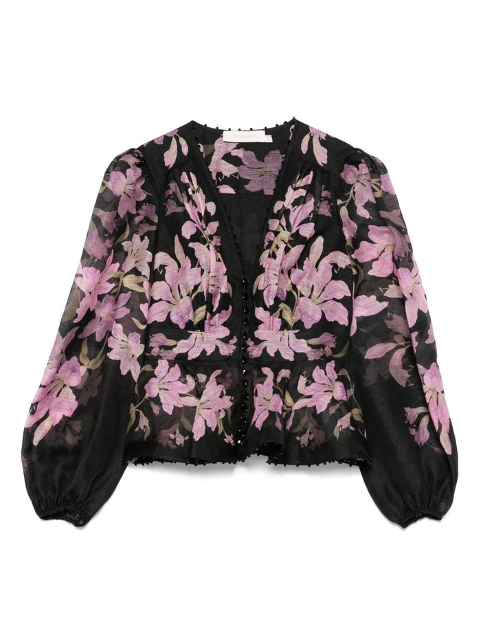 Zimmermann Top Black Outer: Linen/flax