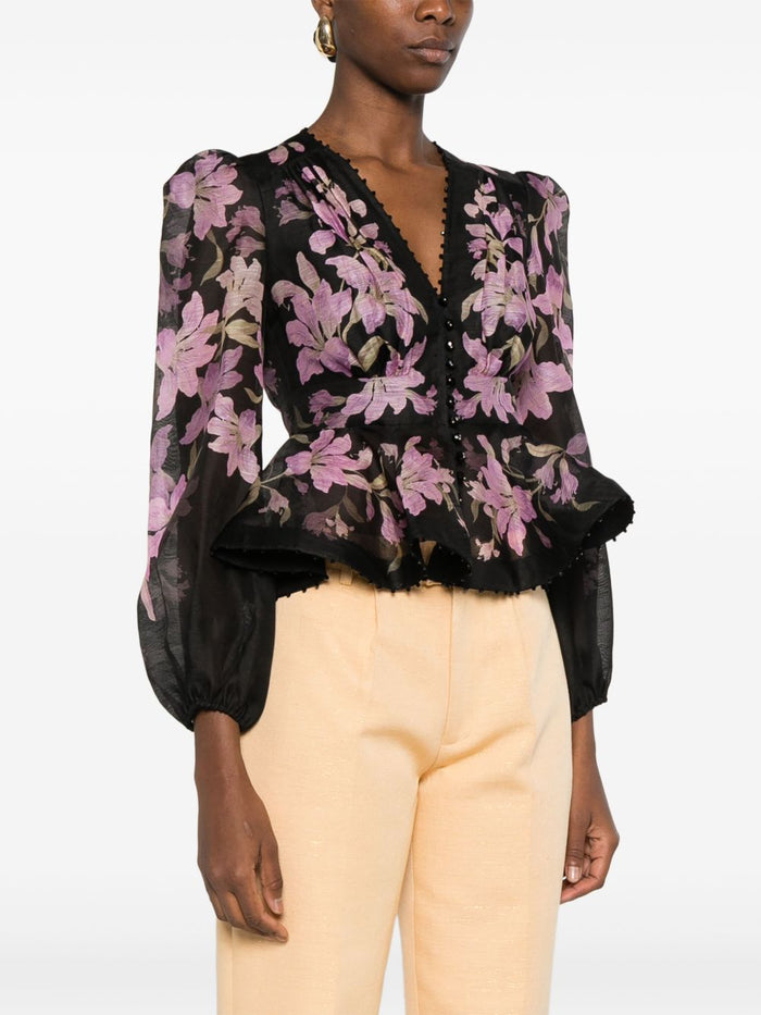 Zimmermann Top Black Outer: Linen/flax