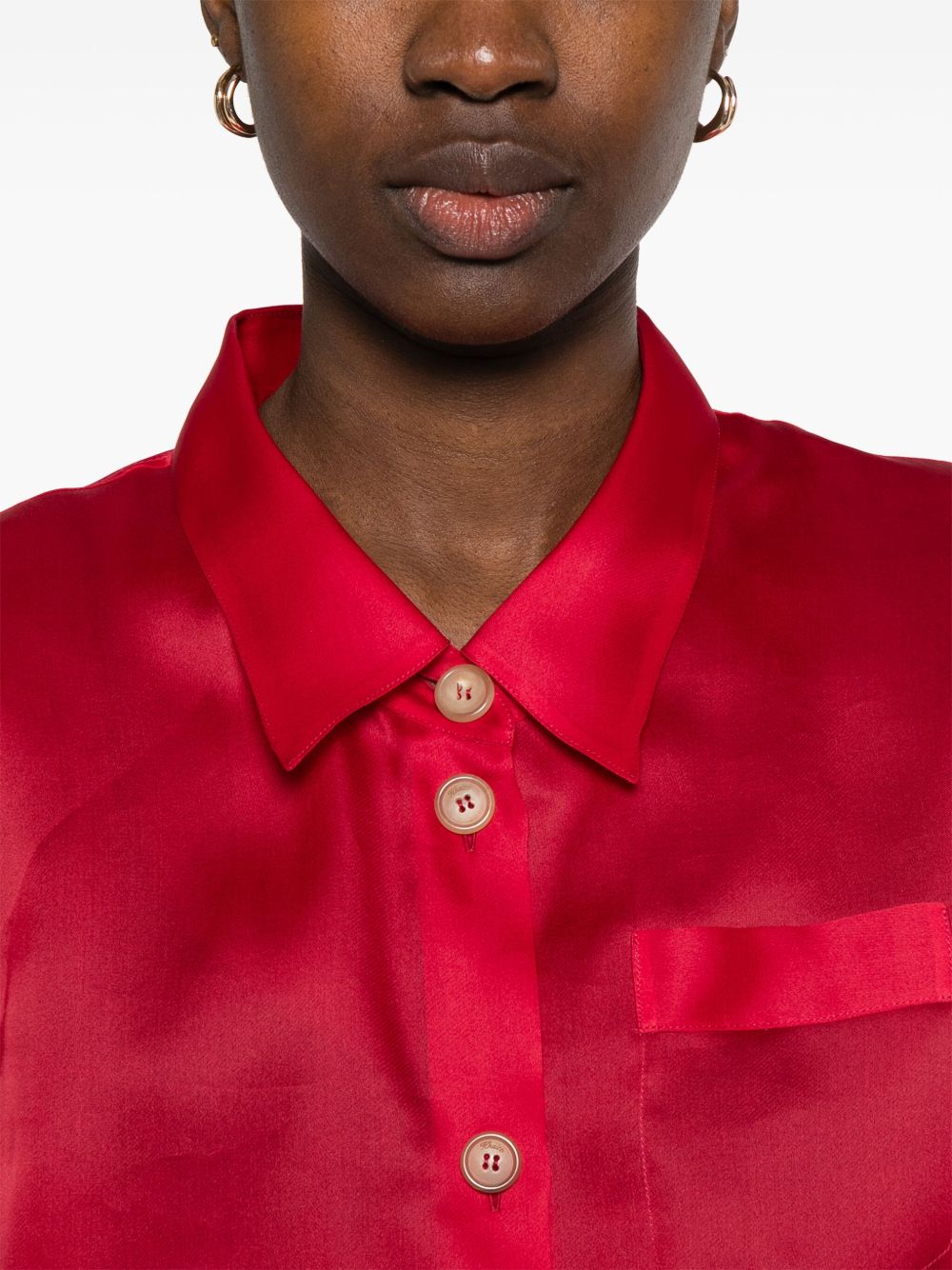 Khaite Shirts Red Silk