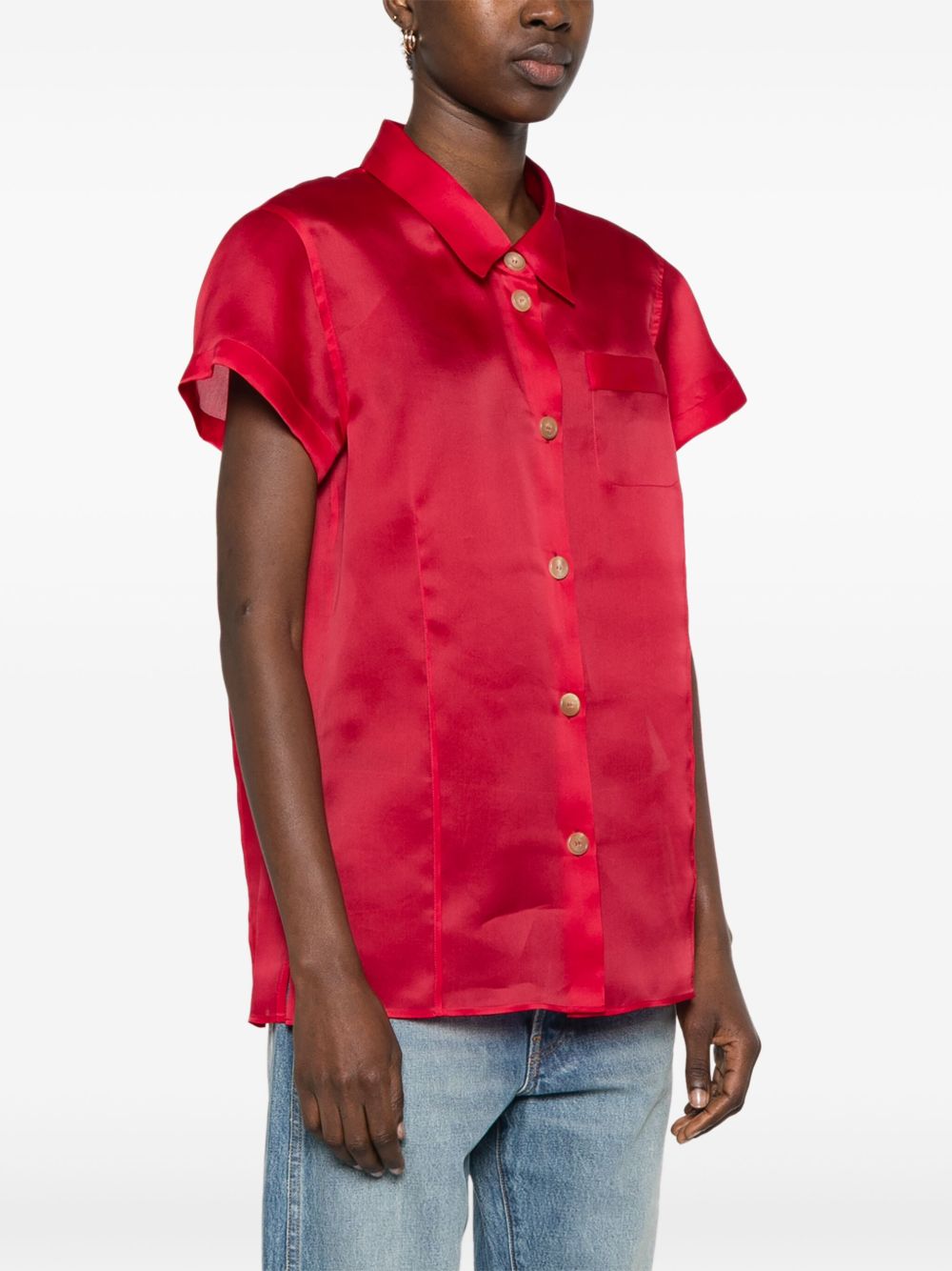 Khaite Shirts Red Silk