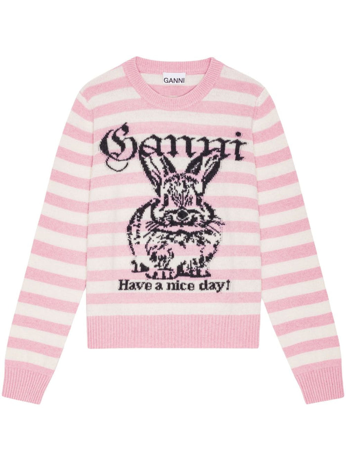 Ganni Sweaters Pink Fabric