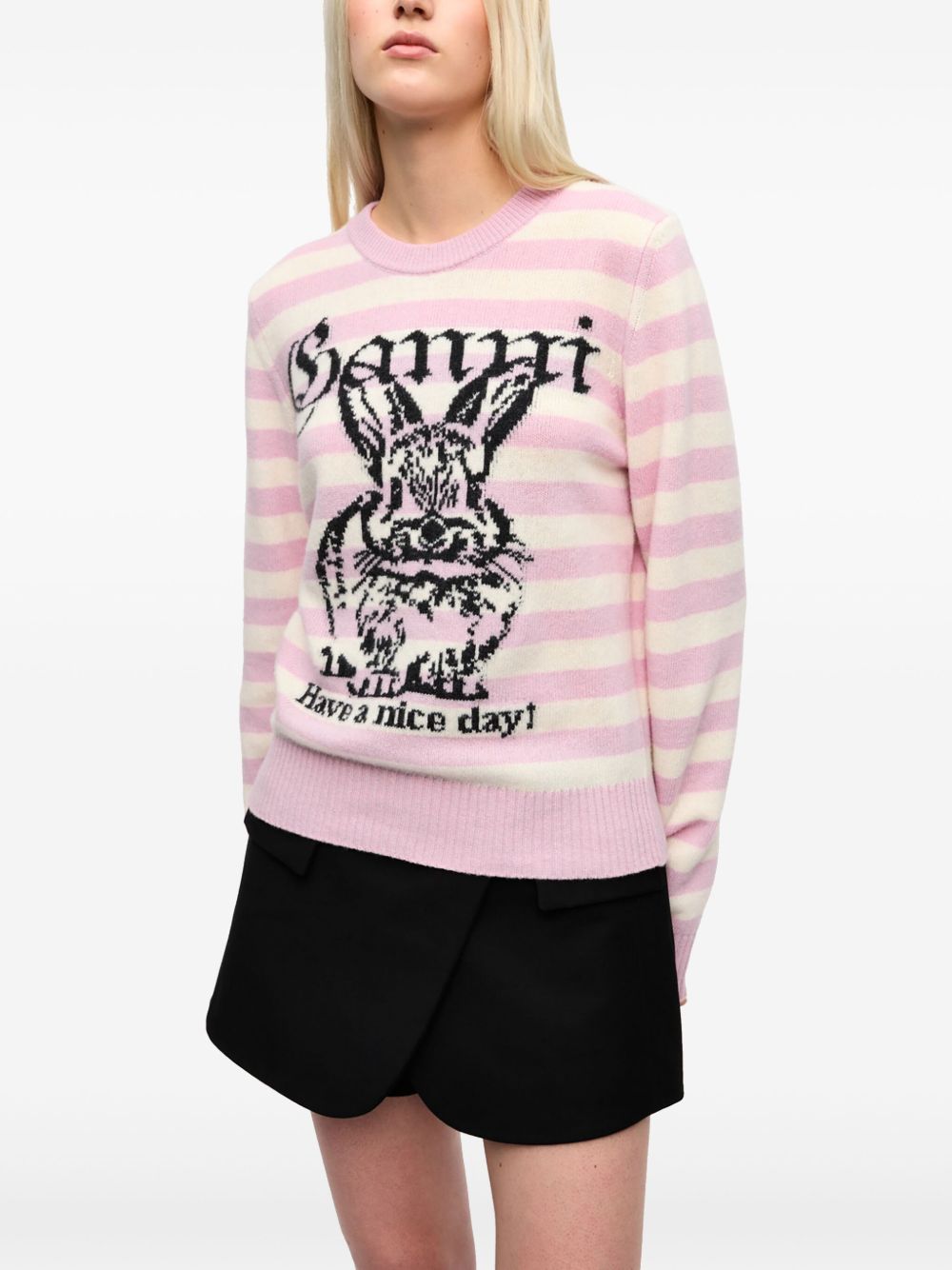 Ganni Sweaters Pink Fabric