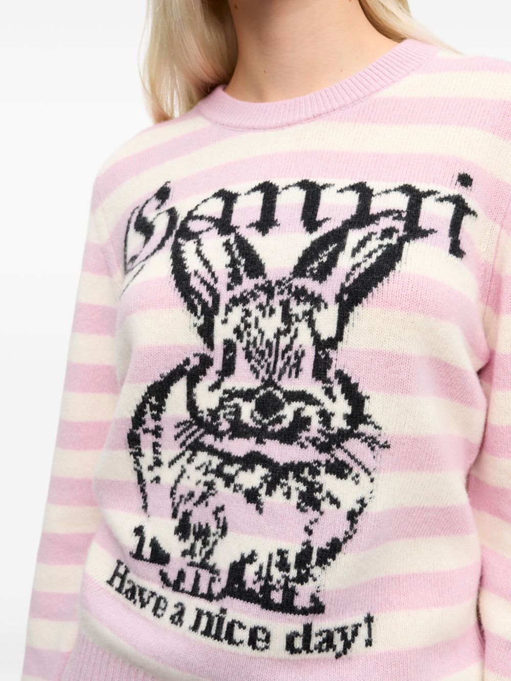 Ganni Sweaters Pink Fabric