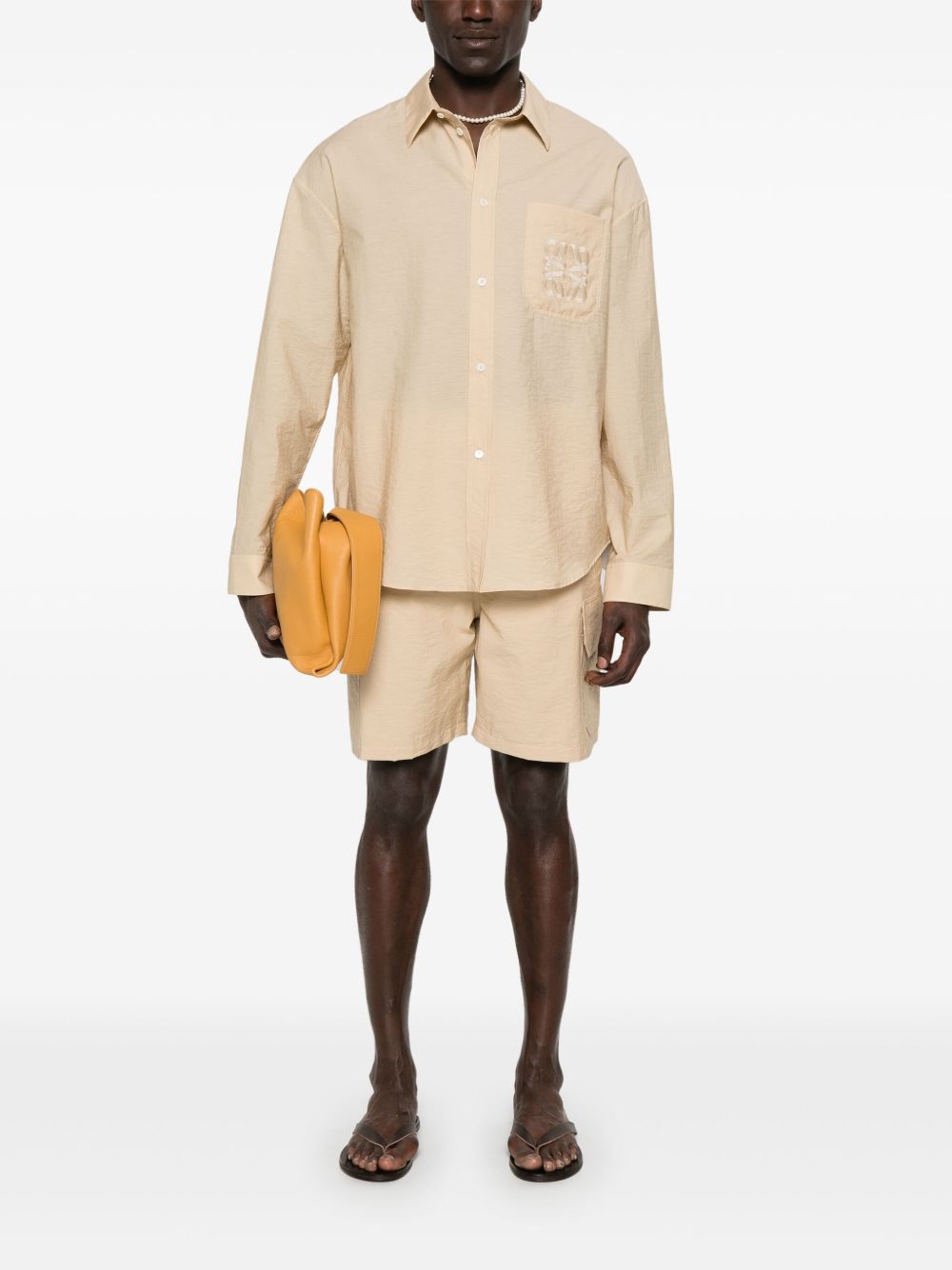 LOEWE PAULAS IBIZA Shorts Beige Cotton Polyamide