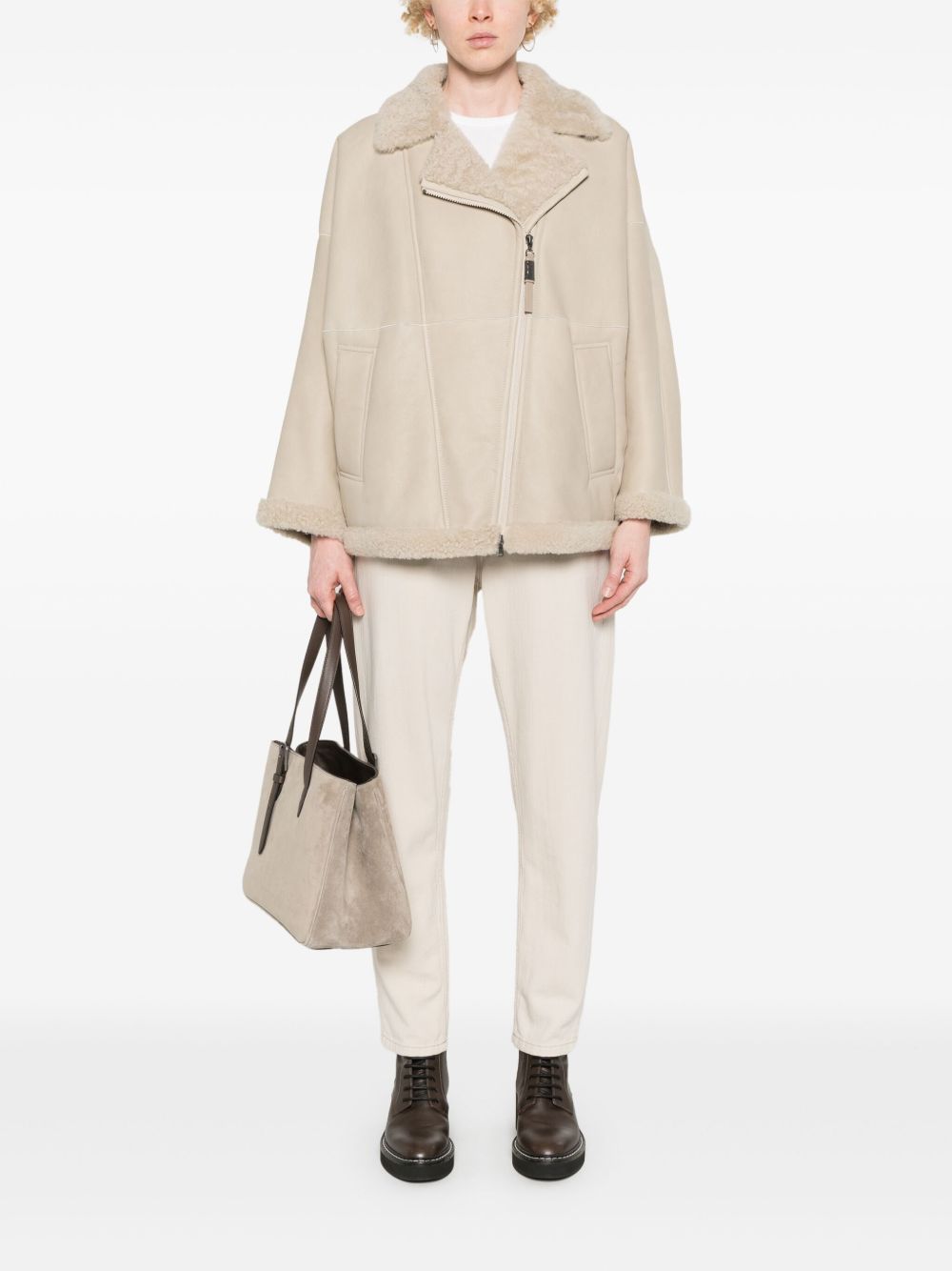 Brunello Cucinelli Jackets Avorio Leather